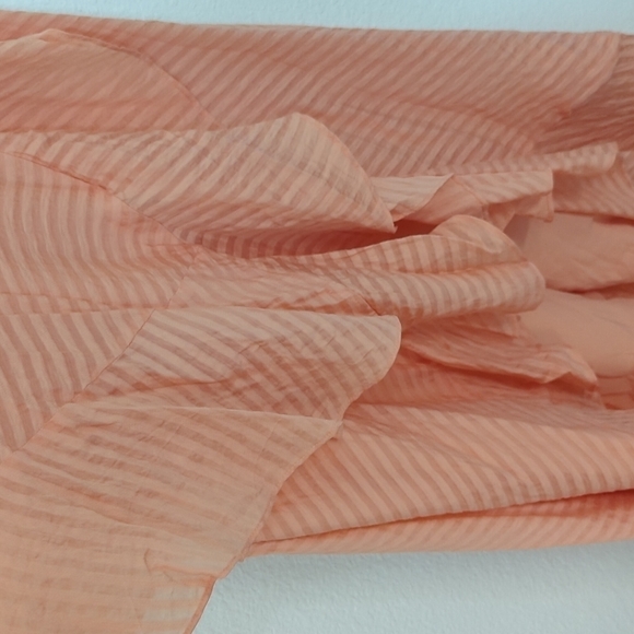 Bardot Melinda Stripe High Low Dress Orange Sz Medium Front Button High Low - Picture 6 of 13